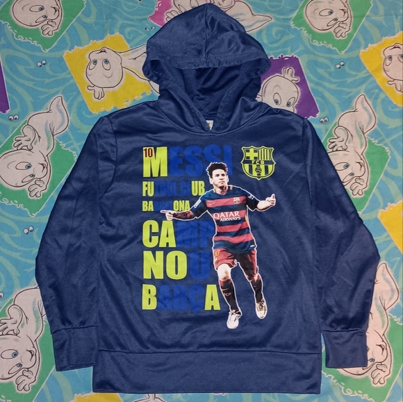 2015 Lionel Messi Barcelona Vintage Soccer Jersey Hoodie Hooded